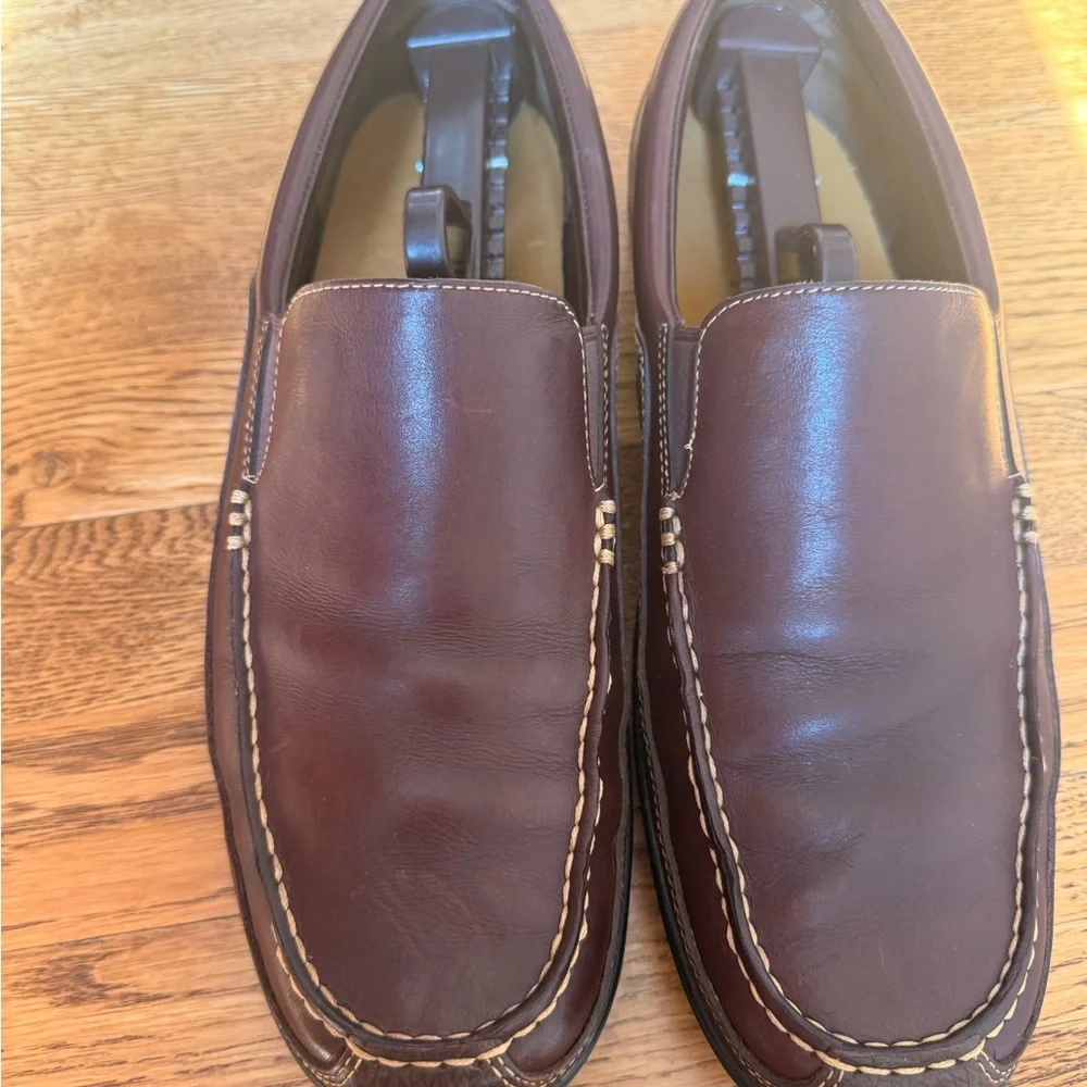 Cole Haan Loafers Men 10M Tucker Venetian Shoes Brown Leather Slip On‎ Driving